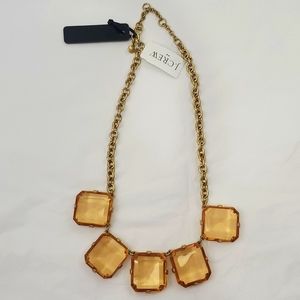 J. Crew Chucky faux amber & Gold necklace